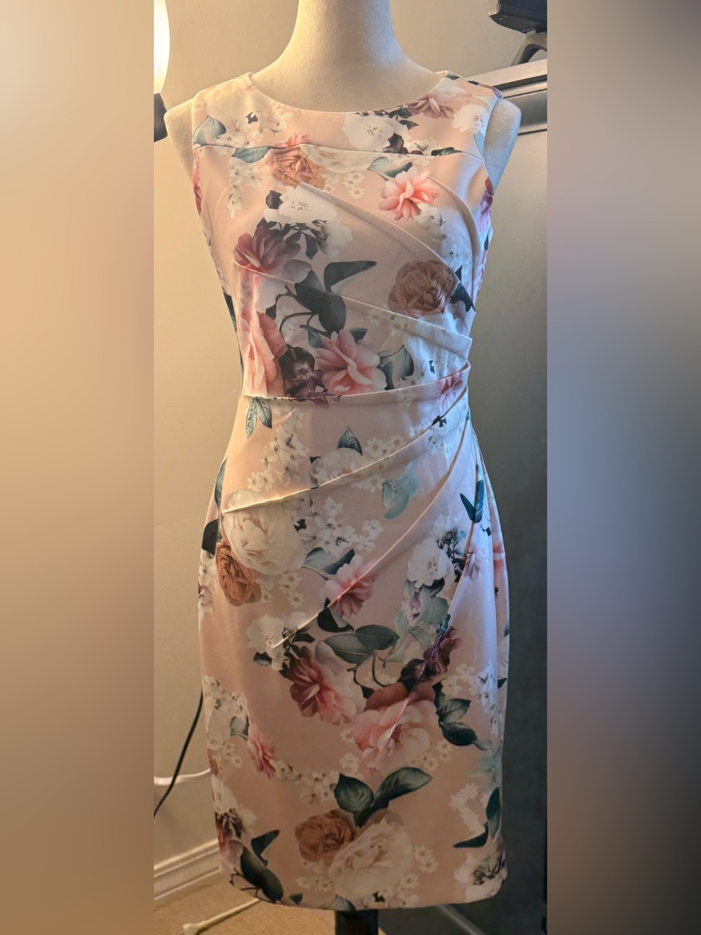 Calvin Klein Pink Blush Floral Sheath Dress